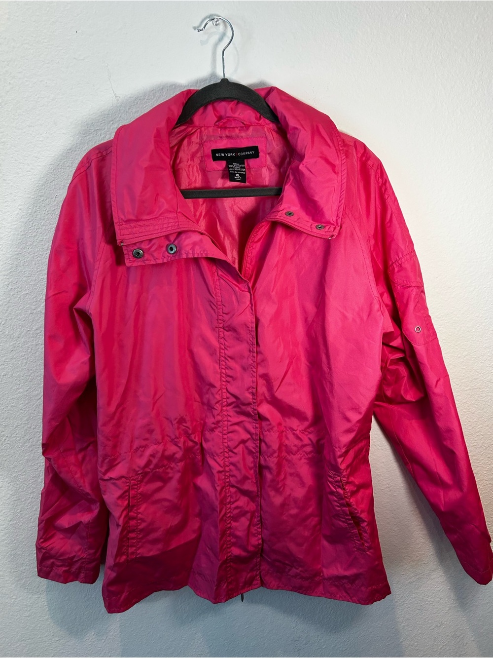 New York & Company Hot Pink Utility Jacket